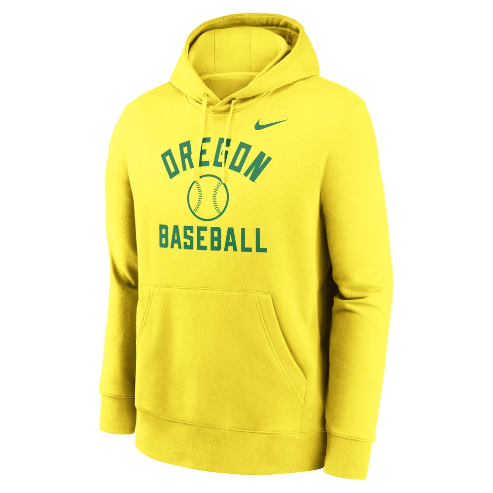 Arched Oregon, Nike, Yellow, Hoodie, Men, Baseball, Sweatshirt, Pullover, 854000